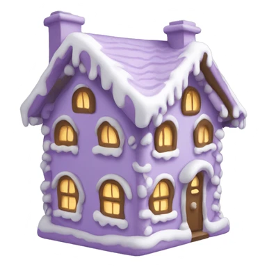 Cosy light purple gingerbread house  sticker
