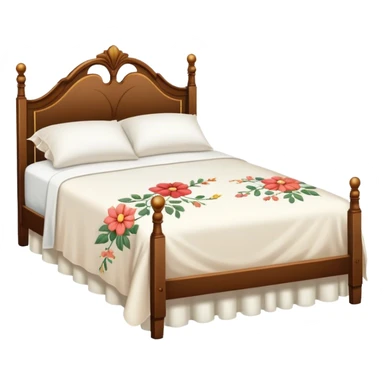 Vintage bed with flower design sticker