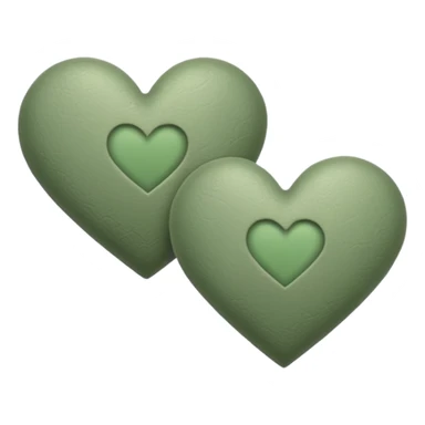 double sage green hearts one darker  sticker