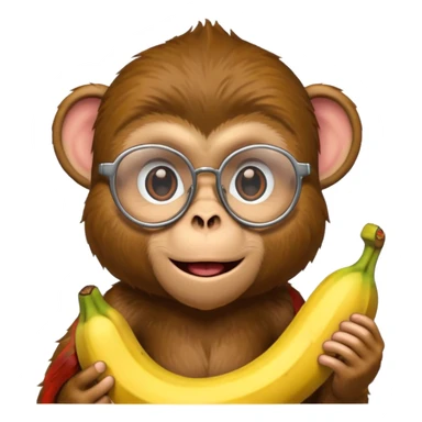 monkey with banana and wearing glasses sticker