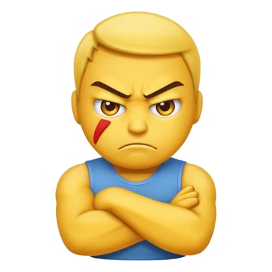Emoji enojado con los brazos cruzados  sticker