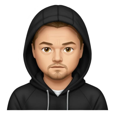 leonardo di caprio wears black hoodie sticker