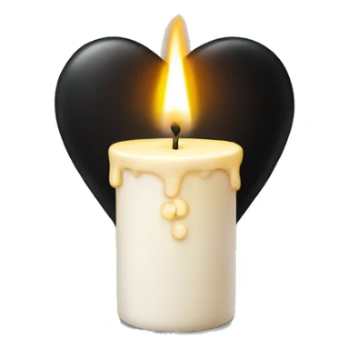 candle in a black heart sticker