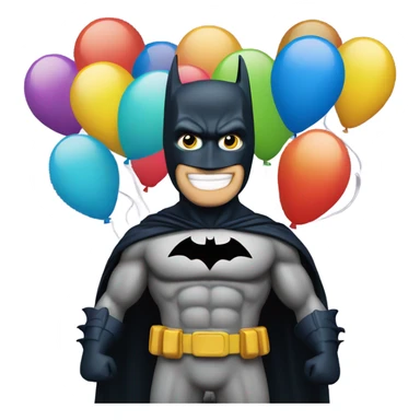 Batman with happy birthday balloons  sticker