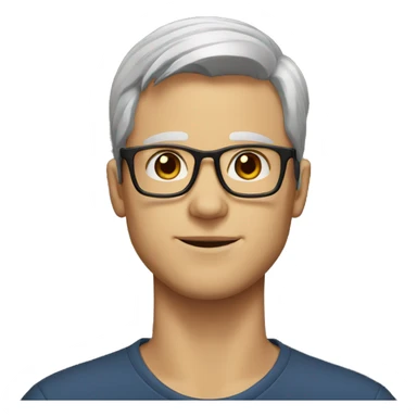 white Guy with brown hair and glasses sticker
