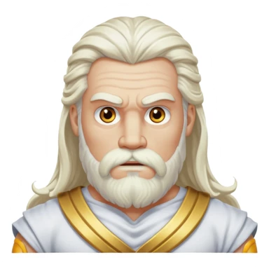 GOD OF WAR Zeus with white eyes white long hair and long white beard  sticker