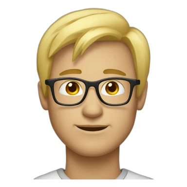 man face with blonde hair and spects  sticker