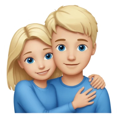 Boy and girl hugging each other in love sticker