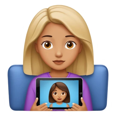 Girl watching a movie on iPad sticker