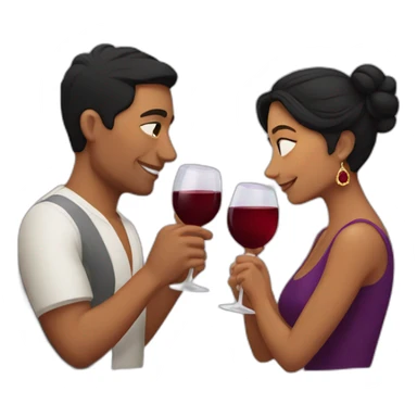 latin couple drinking wine sticker