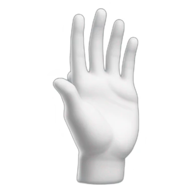 un blanc chauve qui fait un signe en collant ses deux mains avec l'index le majeur et le pouce levés sticker