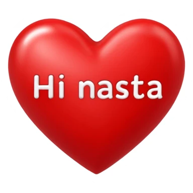 red heart that in the middle writes Hi Nastja sticker