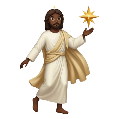 Dark skin christ Jesus walking in the heavens  sticker