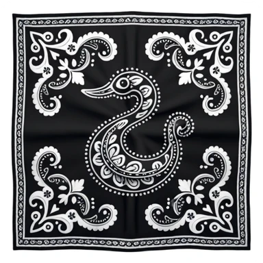 Black Paisley Bandana sticker