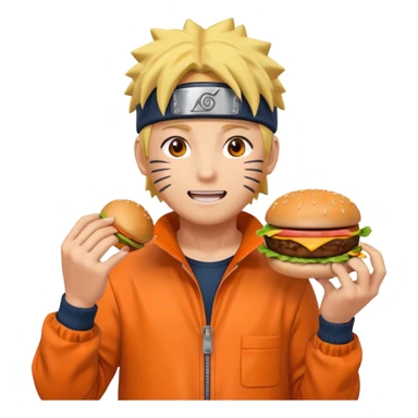 Naruto eating burger sticker