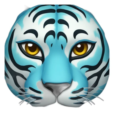 blue tiger Japanese mask sticker