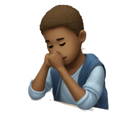 child struggling with letters and school supplies sticker