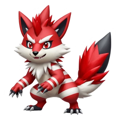 Shiny furry cool Zeraora-Zangoose-Obstagoon-fusion sticker