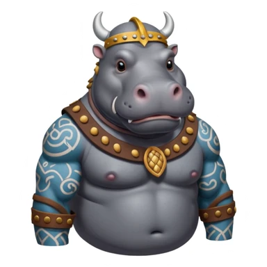 hippo viking ancient with tatooed sticker