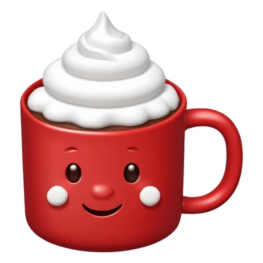 red mug of hot chocolate with marshmallows sticker
