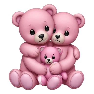 Pastel pink teddy bear hugging another pastel pink teddy bear  sticker
