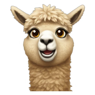 Give me an alpaca with a shocked Face. The alpaca is wearing s cute sweater sticker