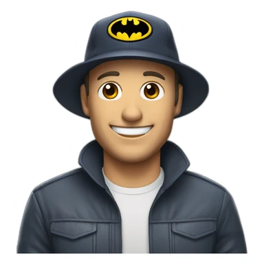 Batman tenant une bière avec une casquette sur la tête sticker