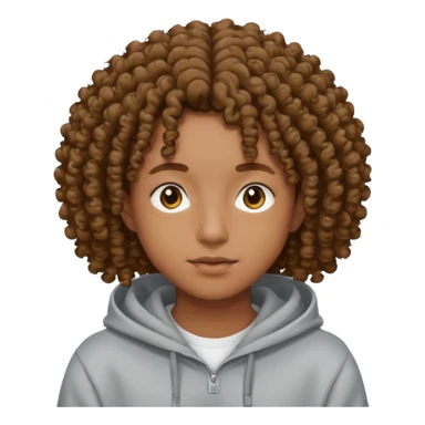 Gut wearing a hoodie with curly hair sticker