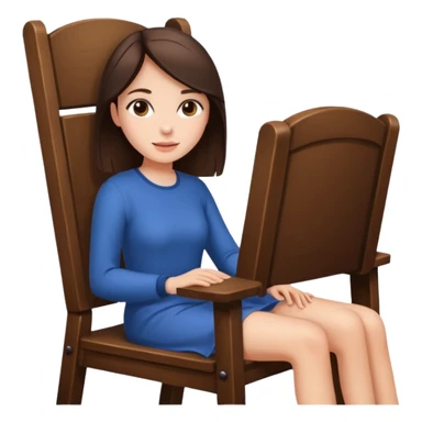 a brunette woman sitting on a chair sticker