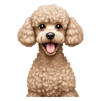 beige miniature poodle sticker