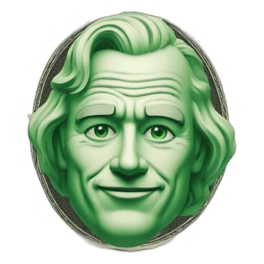 Dollar banknote with face of joker sticker