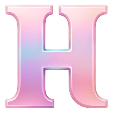 Iridescent pastel pink sophisticated Font setting icon with letter H sticker