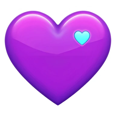 purple heart with a neon glow sticker
