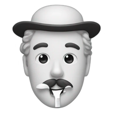Charlie Chaplin toothbrush moustache sticker