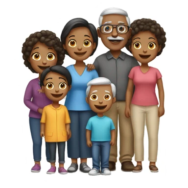 Family of 8, two grandparents, aunt, mom, dad, 3 daughters sticker