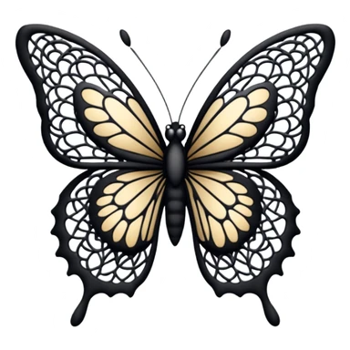 Black lace butterfly sticker