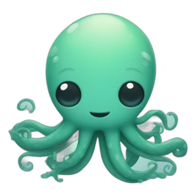Cute kraken cute face eyes closed making yoga sticker