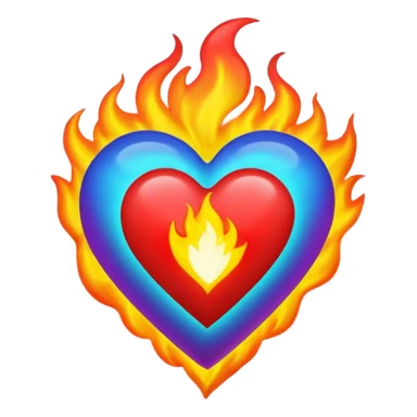 Make flaming hearts in all colours but heart would be separate  sticker