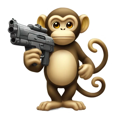 monkey eating a banana with ufo and guns saying what is a kilometre  sticker