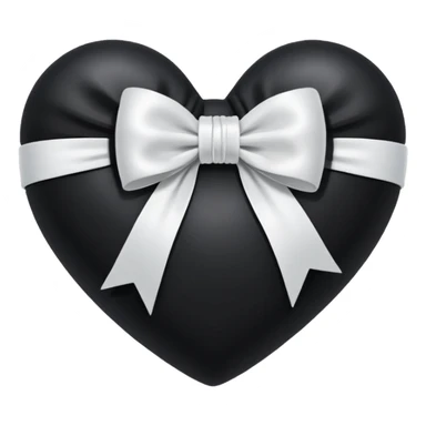a black heart wrapped in a white bow  sticker