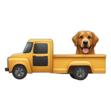Golden retriever and a rottweiller in a moving truck sticker