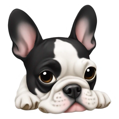 Black and white Frenchie with bone  sticker