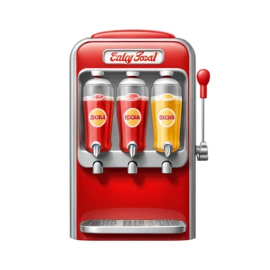 Digital soda dispenser in a fast food restaurant background  sticker