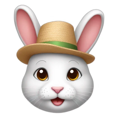 a bunny with a cute hat sticker