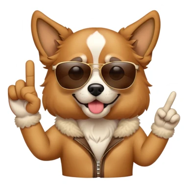 Dog shows middle finger and wearing sunglasses  sticker