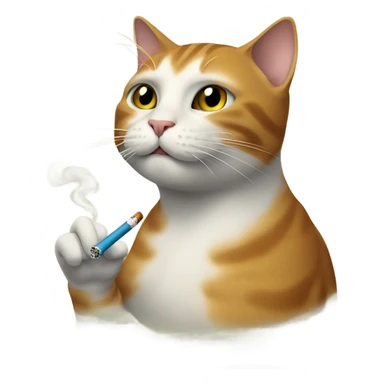 cat smoking a cig sticker