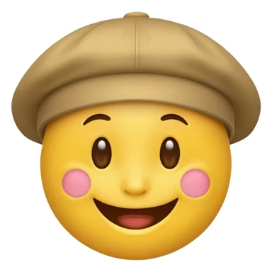 happy emoji with a little cap sticker