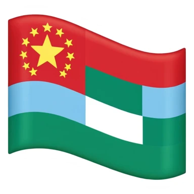 Dagistan flag red down mid light blue and green above sticker