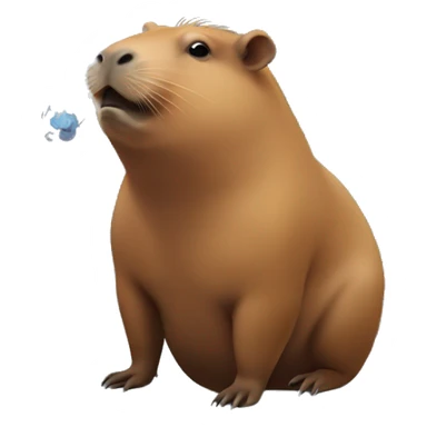 Capybara doing smoke tricks sticker