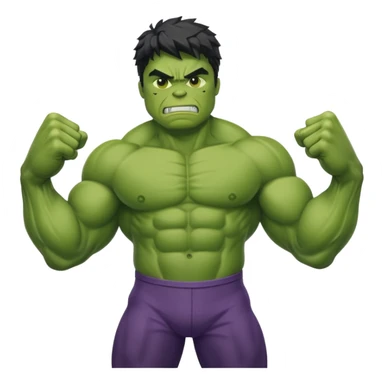 Hulk, flexing muscles green superhero sticker